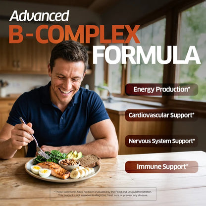 Orzax B-Complex benefits for energy metabolism nervous system and immune health