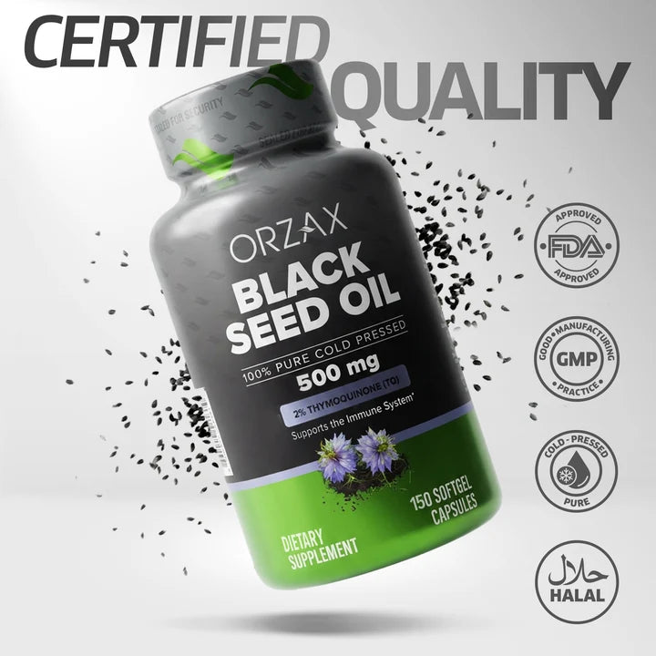 Orzax Black Seed Oil cold-pressed and Halal quality information