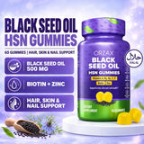 Orzax Black Seed Oil Hair Skin and Nail Gummies 60 gummies