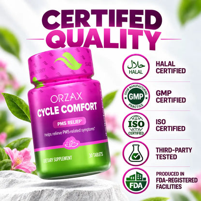 Orzax Cycle Comfort certified quality Halal GMP ISO and third-party tested