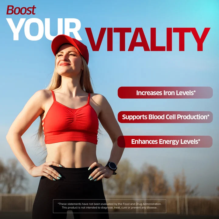 Orzax Liposomal Iron benefits for iron levels energy and red blood cell production