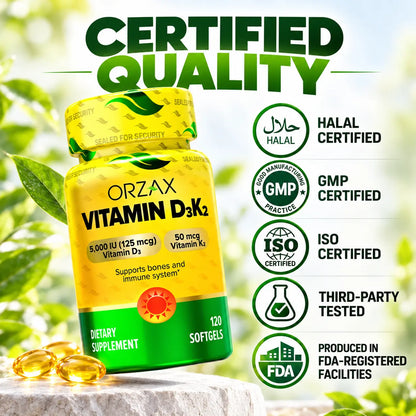 Orzax Vitamin D3K2 Halal