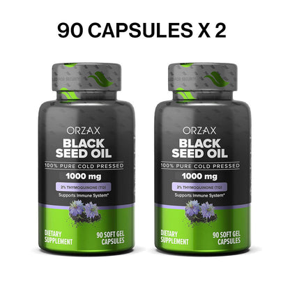 Orzax Black Seed Oil 1000 mg 90 Softgels x 2