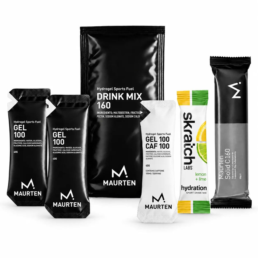 Maurten Half Marathon Fuel Bundle with Drink Mix 160, Gel 100, Gel 100 Caf 100, Solid C 160 and Skratch hydration