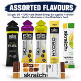 SiS Half Marathon Endurance Fuel Bundle with assorted SiS GO Isotonic Energy Gels, SiS HYDRO+ Electrolyte Drink Mix, Skratch Energy Bar, fixed Apple SiS BETA Fuel + Nootropics, and fixed Skratch Lemon + Lime Hydration Sport Drink Mix