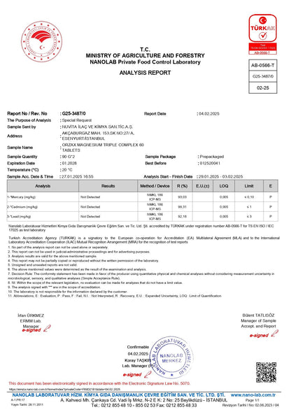 Magnesium Triple Complex Glycinate Citrate Malate 200 mg 60 Tablets