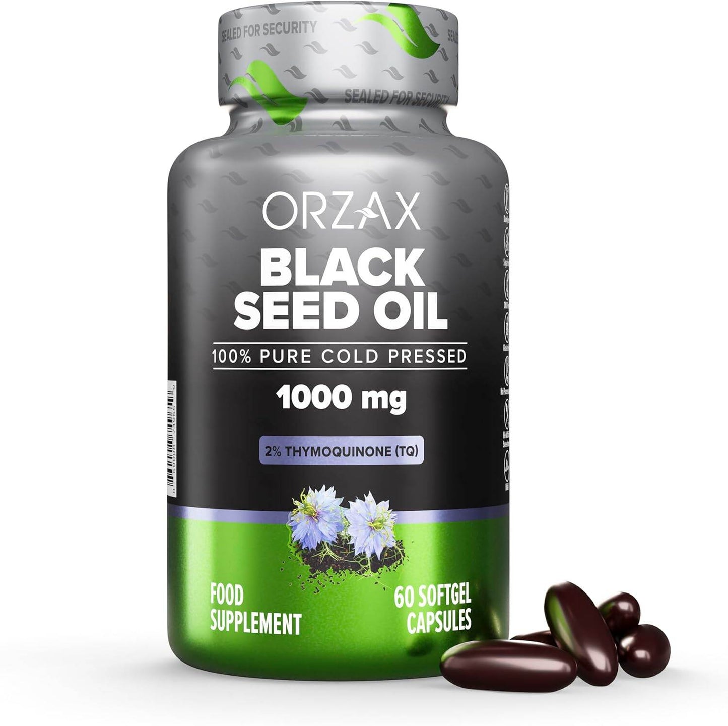 Black Seed Oil 1000 mg 60/90 Organic Cold Pressed Soft Gel Capsules