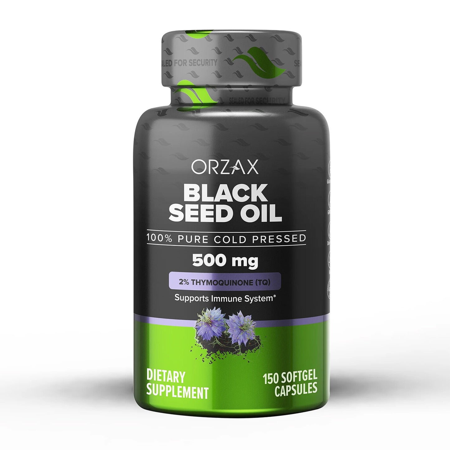 Black Seed Oil 500 mg 150 Organic Cold Pressed Soft Gel Capsules