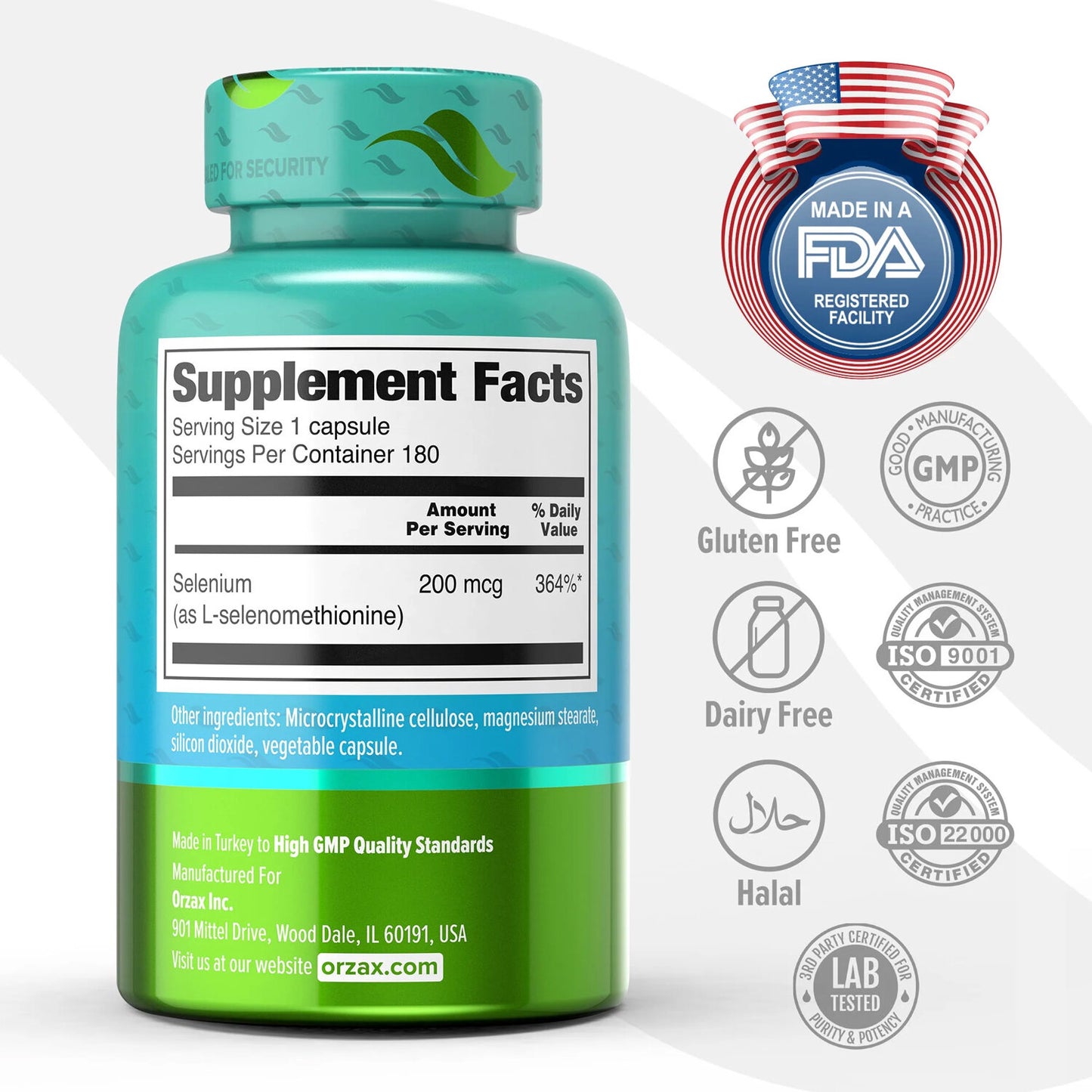 Selenium 200 mcg 180 Veg Capsules