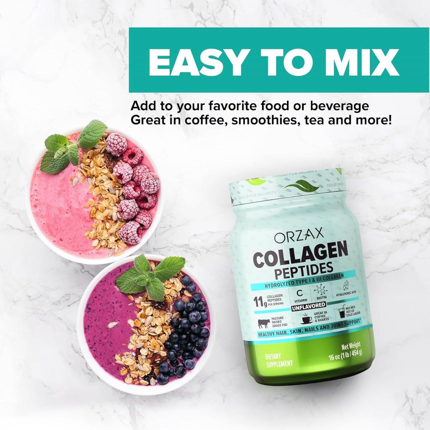 Collagen Peptides Unflavored 454g 38 Servings