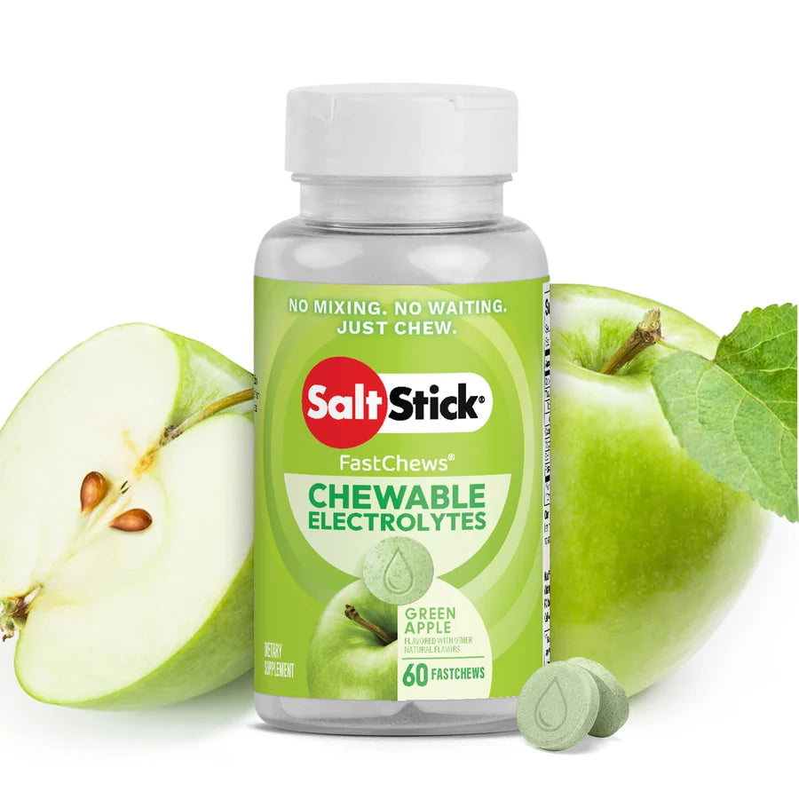 SaltStick FastChews Green Apple 60-tablet bottle