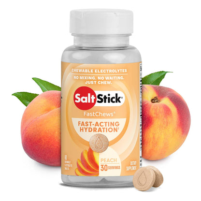 SaltStick FastChews Peach 60-tablet bottle