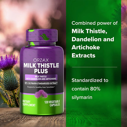 Milk Thistle Plus with 80% Silymarin 120 Capsules