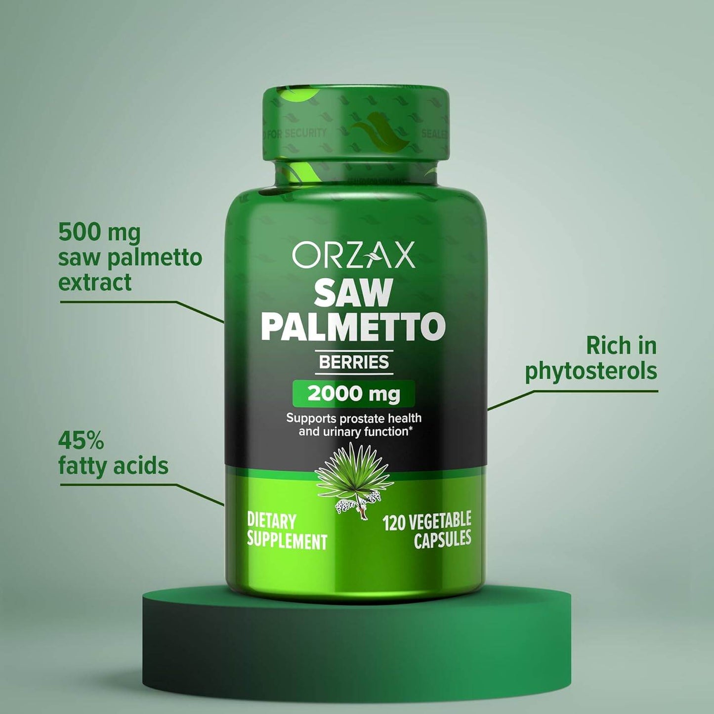 Orzax Saw Palmetto 2000 mg 120 Caps