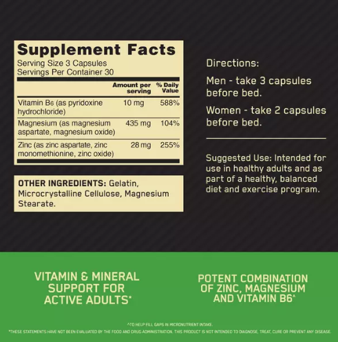Optimum Nutrition ZMA 90/180 Capsules