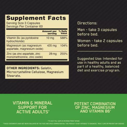 Optimum Nutrition ZMA 90/180 Capsules