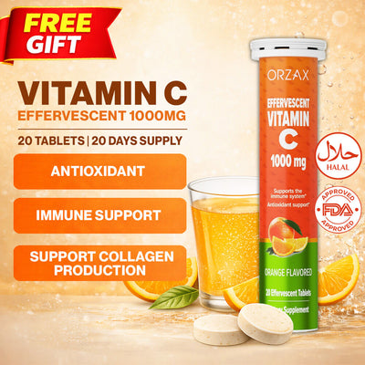 Orzax Vitamin C 1000 mg Orange Flavoured 1/2/4 Tubes