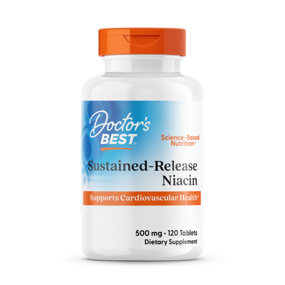 Doctor's Best Sustained-Release Niacin with niaXtend, 500 mg, 120 Tablets