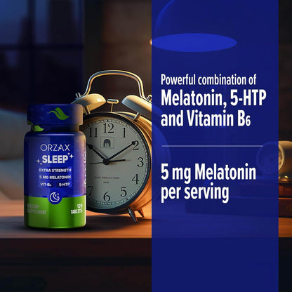 Sleep Melatonin 5 mg Vitamin B6 5-HTP Fast Asleep 120 Tablets
