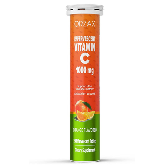 Vitamin C Effervescent Tablets 1000 mg Orange Flavoured 20 Tablets