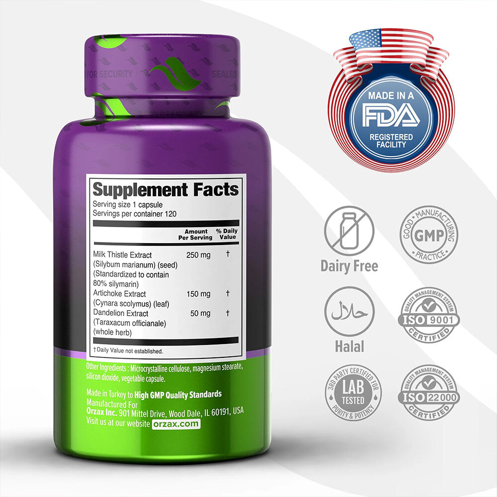 Milk Thistle Plus with 80% Silymarin 120 Capsules