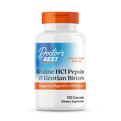 Doctor's Best Betaine HCl Pepsin & Gentian Bitters, 120 Capsules