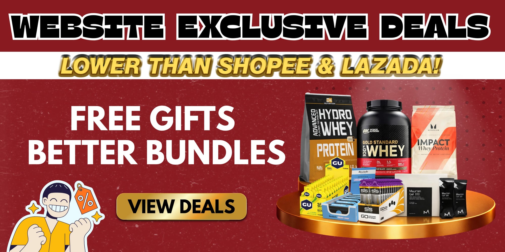 Sports nutrition deals energy gels hydration supplements cheaper than Shopee Lazada Singapore Racepack