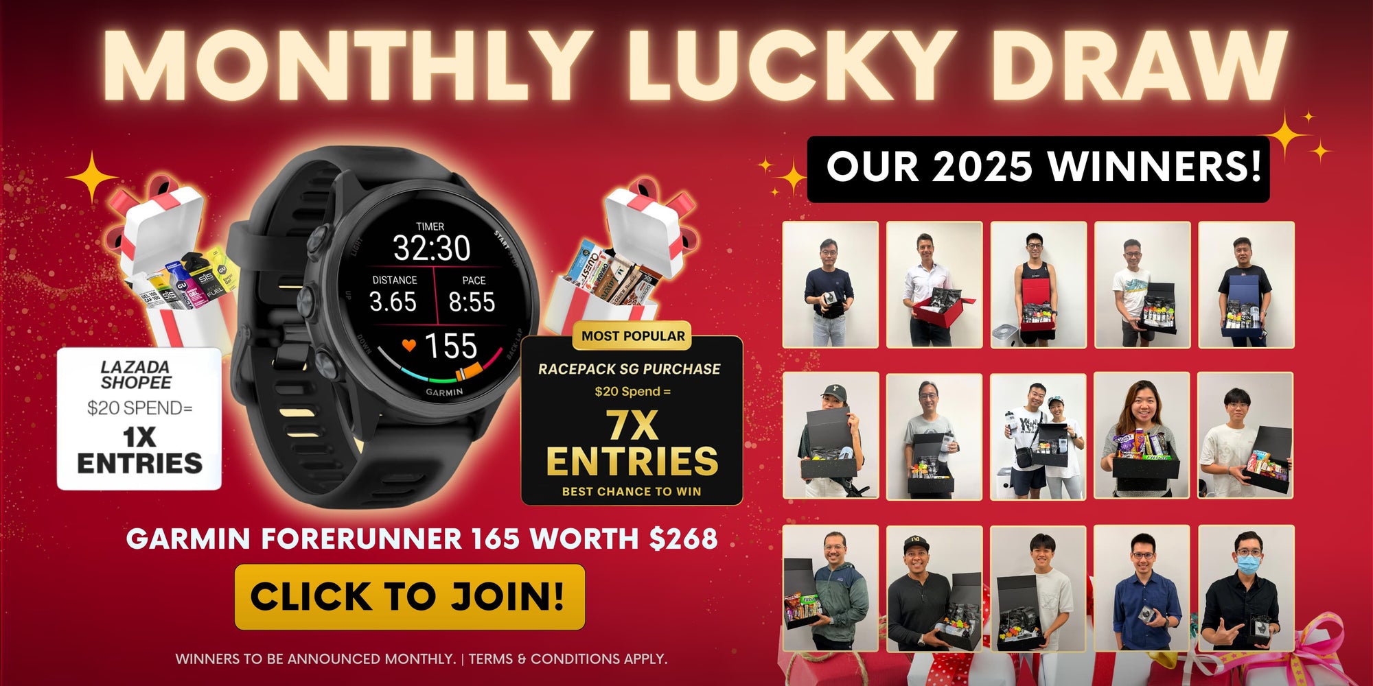 Win Garmin Forerunner watch Racepack Singapore monthly lucky draw sports nutrition promotion