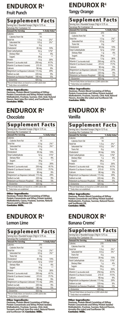 Endurox R4 Recovery Drink Powder for Running, Cycling, Marathon & Endurance Sports, 14 Servings