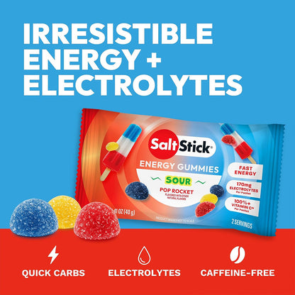 SaltStick Energy Gummies 3 Pack – Carbohydrate & Electrolyte Chews for Running, Marathon, Cycling & HYROX