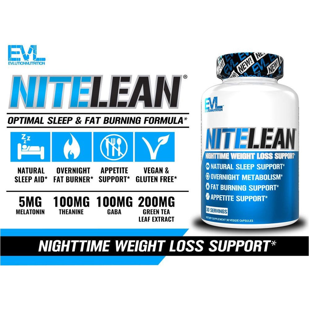 EVLution Nutrition NiteLean 30粒装燃脂剂。体重管理