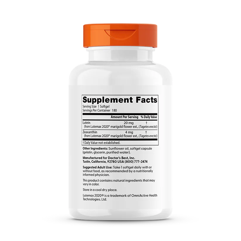 Doctor's Best Lutein with Lutemax 2020, 20 mg