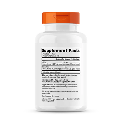 Doctor's Best Lutein with Lutemax 2020, 20 mg