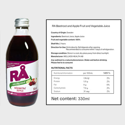 Swedish Beetroot Apple Juice 330ml – 3,6 Bottles | Natural Juice for Sports, Marathon & Daily Wellness