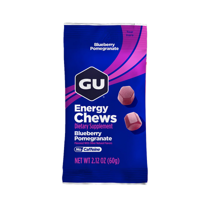 GU Energy Chews – Blueberry Pomegranate Non-Caffeinated – 1, 4 or 12 Pack | Running & Endurance