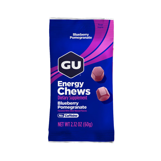 GU Energy Chews – Blueberry Pomegranate Non-Caffeinated – 1, 4 or 12 Pack | Running & Endurance