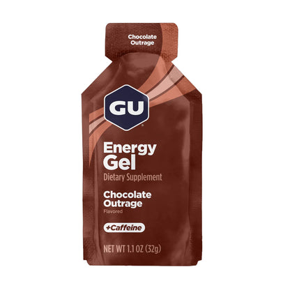 GU Energy Gel – Chocolate Outrage Caffeinated – 6, 12 or 24 Pack | Running & Endurance