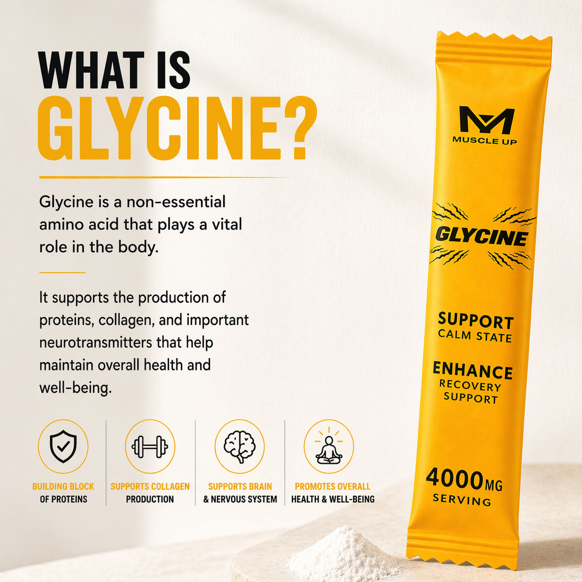 Muscle Up Glycine Powder 1/50/100 Sachets