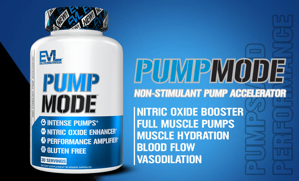 EVLution Nutrition Pump Mode 训练前补充剂 90 粒素食胶囊 (30 份) 增强肌肉 提升表现 增加力量 提高耐力