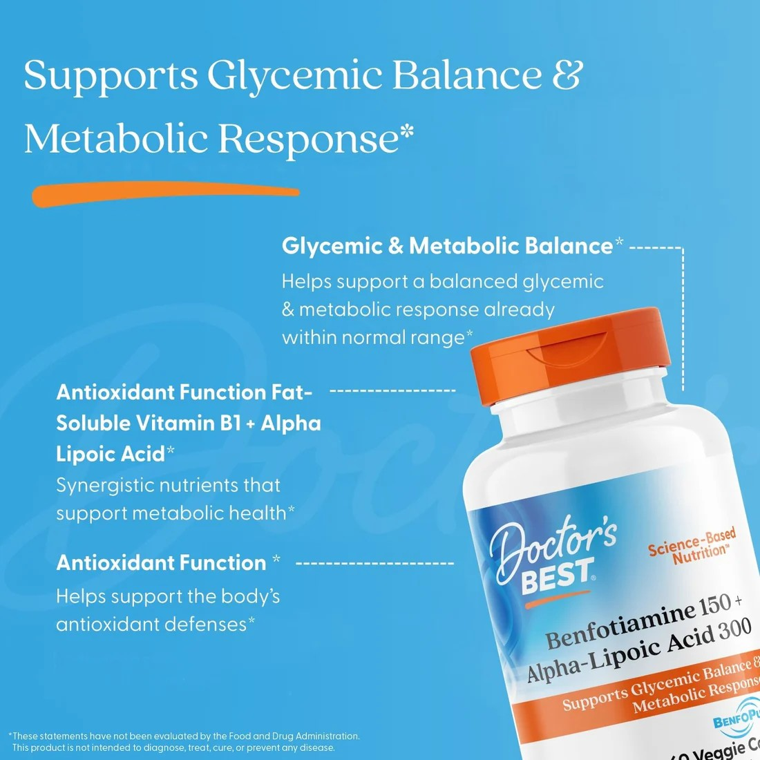 Doctor's Best Benfotiamine 150 + Alpha-Lipoic Acid 300