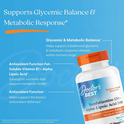 Doctor's Best Benfotiamine 150 + Alpha-Lipoic Acid 300