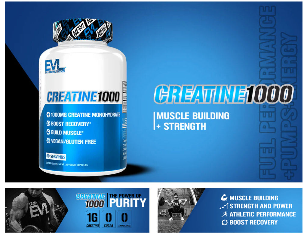 EVLution Nutrition 肌酸 1000 120 粒胶囊