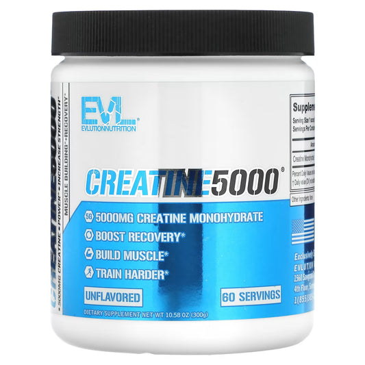 Evlution Nutrition Creatine 5000 Powder 300g 40 or 60 Servings Build Muscle Muscle Growth