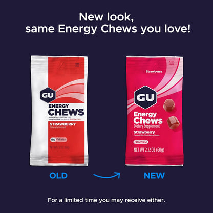 GU Energy Chews – Blueberry Pomegranate Non-Caffeinated – 1, 4 or 12 Pack | Running & Endurance