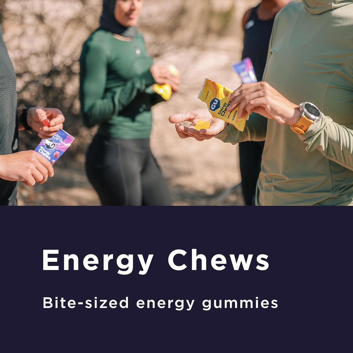 GU Energy Chews – Blueberry Pomegranate Non-Caffeinated – 1, 4 or 12 Pack | Running & Endurance