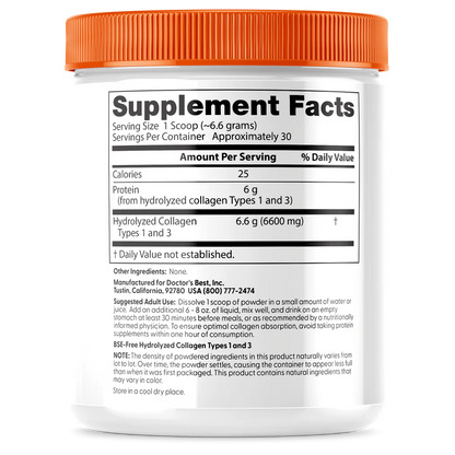 Doctor's Best Pure Collagen Types 1 and 3 Powder, 7.1 oz (200 g)