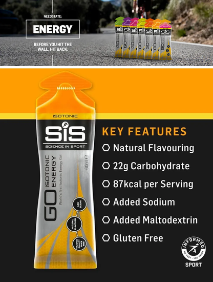 Science In Sport SIS GO Isotonic Energy Gels 30 Packs x 60 ml per serving