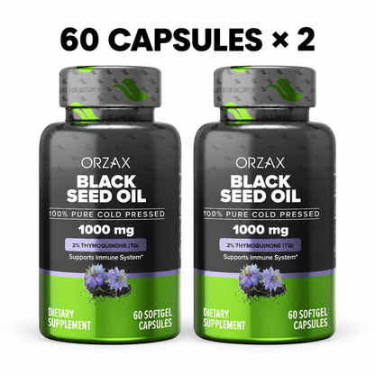 Orzax Black Seed Oil Softgels 1000 mg | Antioxidant & Immune Support