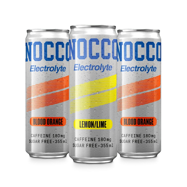 Nocco Electrolyte Drink 355ml Sugar-Free Carbonated Drink with 180mg Caffeine | 6 Cans