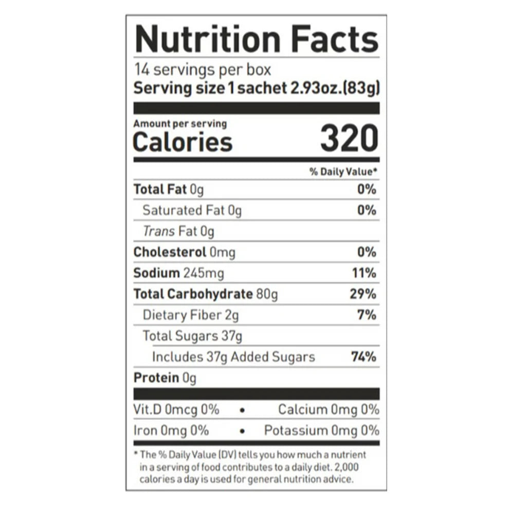 Maurten Drink Mix 320 CAF 100 nutrition facts 80g carbohydrates 100mg caffeine